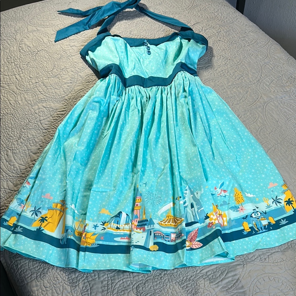 Disney Strapless Dress in Aqua and Teal